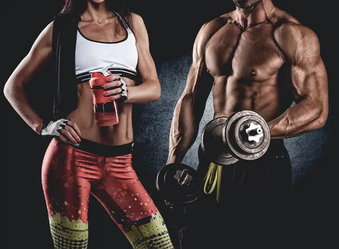man and woman at peak performance from body building springfield il